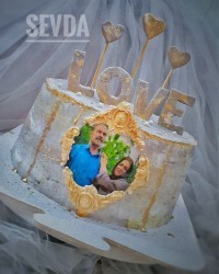 کیک سالگرد ازدواج مامان و بابای عزیزم کار خودم??