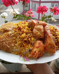 زرشک پلو با مرغ جاتون سبز دوستان عزیز