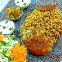 پلو لوبیا چشم بلبلی