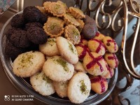 شیرینی خشک سفارشی نارگیلی دبل چاکلت تارت گردو گردویی هات کراس