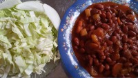 خوراک لوبیا با گوشت وهویچ