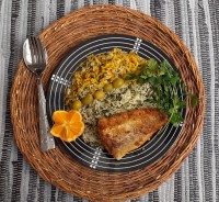 سبزی پلو با ماهی عید