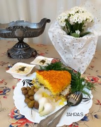 ته چین باقالی پلو بامرغ