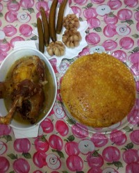 غذای نهار عید خروس محلی