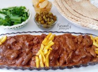 دوپیازه جگر با رب گوجه فرنگی