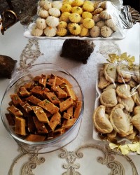 شیرینی عید مازندران آب دندون قطاب حلوا