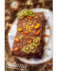 کیک یخچالی شکلاتی❤