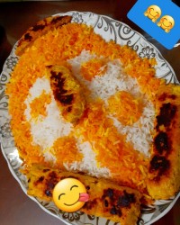 کوبیده مرغ با برنج زعفرانی