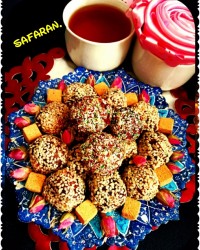 توپک خرمایی مغز دار پفیلا نمکی خانگی