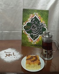 کیک باقلوایی یا شربتی، چای