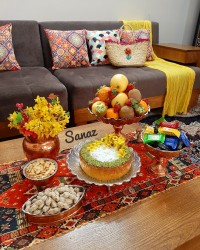 کیک هل و گلاب زعفرونی