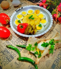 ساندویچ سیب زمینی تخم مرغ آبپز