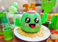 کیک شیفون کاکتوس تولدم^_^