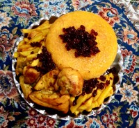 زرشک پلو ناهار امروزم جاتون سبز همراهان عزیز