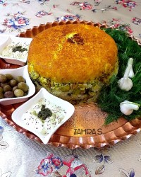 ته چین باقالی پلو بامرغ