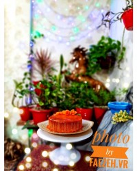 کیک وانیلی بدون فر با رویه مشکوفی