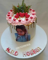 کیک تخته ای دخترونه سفارشی کاپ کیک قهوه تزئین خامه