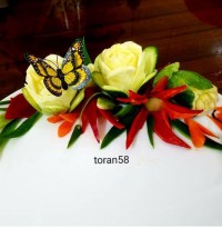 دورچین وگل رز با کدو