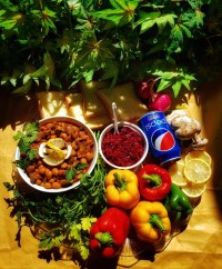 خوراک لوبیا با قارچ
