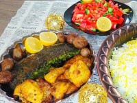 سحری (ماهی کبابی، کوکو سبزی، قارچ طعم دار)