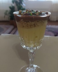 پودینگ کاراملی دو رنگ