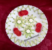 تزیین گوجه و خیار و پنیر