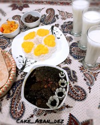 برنج قالبی و قرمه سبزی