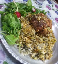 شویدباقالی پلو باگردن