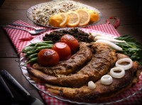 لوبیا پلو با ماهی