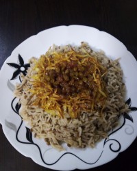 عدس پلو باکشمش