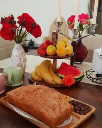 کیک مکرون نارگیلی