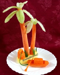 قایق با هویج درخت با هویج وخیار