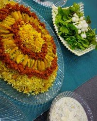 باقالی پلو با گوشت چرخ کرده