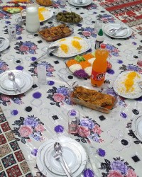 اینم سفره شام خوشمزه من