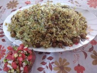 کلم پلو و سالاد شیرازی
