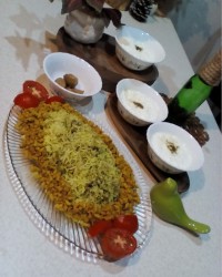 باقلا پلو با گوشت گیاهی