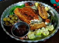 سبزی پلو با ماهی کبابی