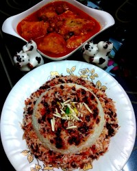 زرشک پلو مرغ زعفرونی