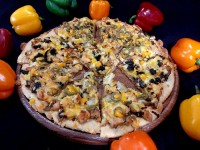 پیتزا مرغ و قارچ (کاری)