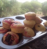 مافین کرنبری و شکلات سفید