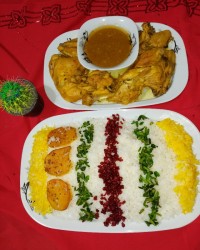 زرشک پلو با مرغ تقدیم به نگاه مهربونتون