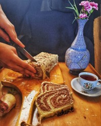 نان شکلاتی دورنگ