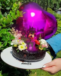 کیک تولد کیک خیس شکلاتی