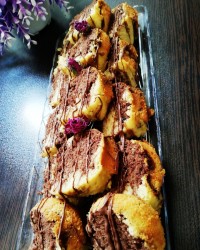 کیک زبرا با شکلات تخته ای