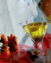 شربت زعفران و تخم شربتی پست تشکر مطالعه کپشن