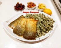 سبزی پلو باماهی سالمون