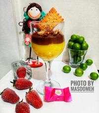 دسر کاسترد دورنگ