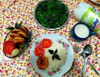 کباب تابه ای مرغ با نان خشک