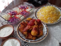 چلو مرغ زعفرانی