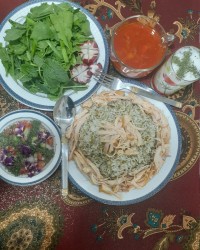 باقالی پلو بامرغ ریش ریش